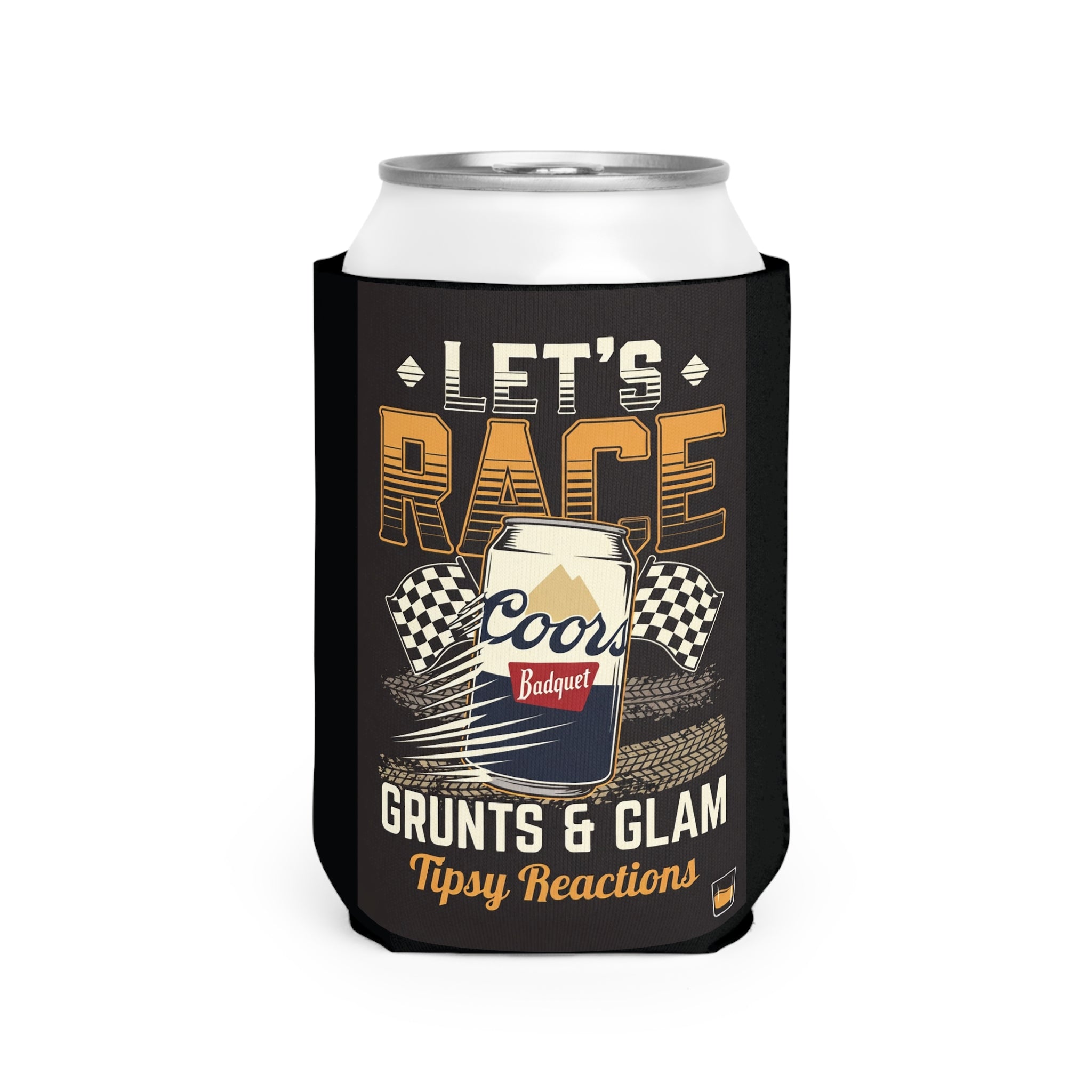 Can Cooler — "Let's Race" Coors Bud Light Retro Racing Can Cooler Sleeve