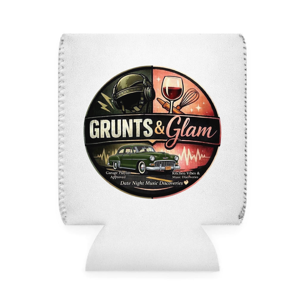 Can Cooler Sleeve - 'Let's Race' & Grunts & Glam Beer Koozie (Bearded Racing Design)