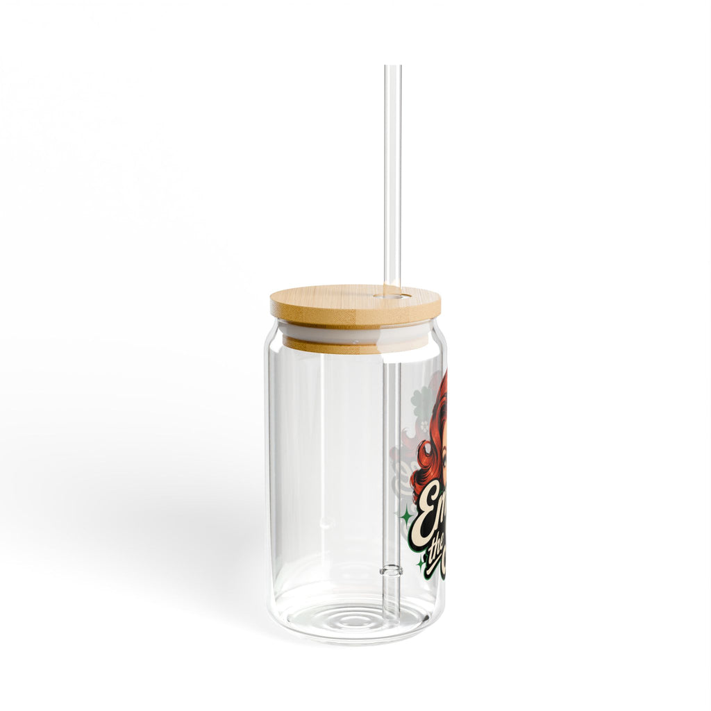 Embrace the Sass 16oz Sipper Glass – Retro Pinup Insulated Drink Jar with Straw