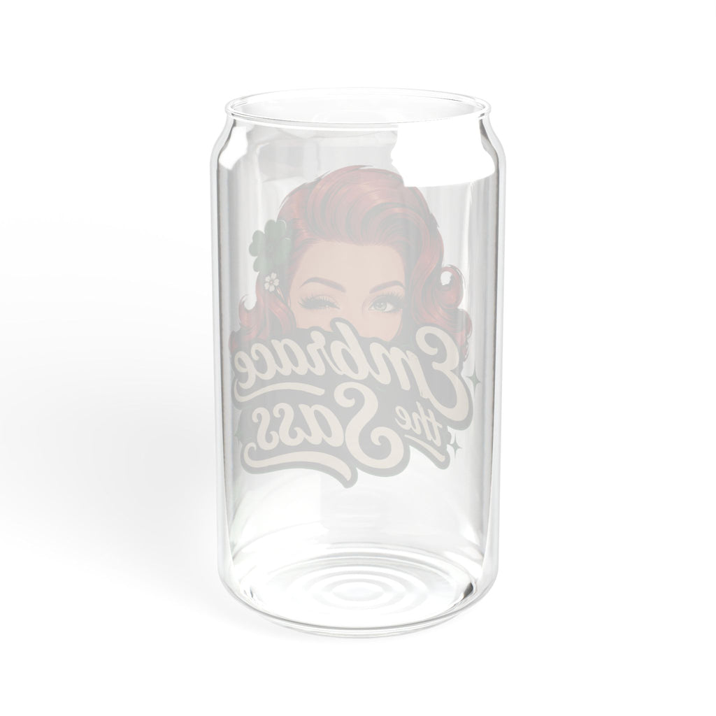 Embrace the Sass 16oz Sipper Glass – Retro Pinup Insulated Drink Jar with Straw