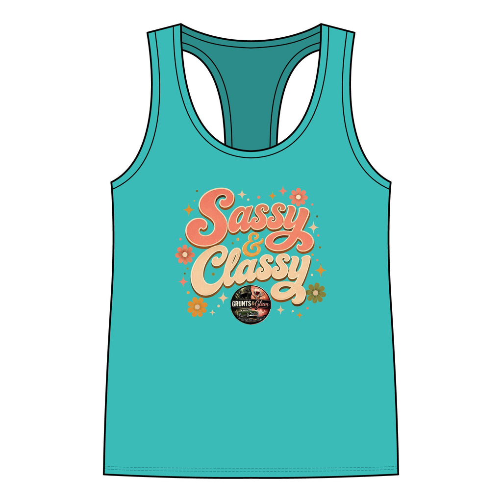 Sassy & Classy Floral Racerback Tank — Women's Retro Vibe Summer Top