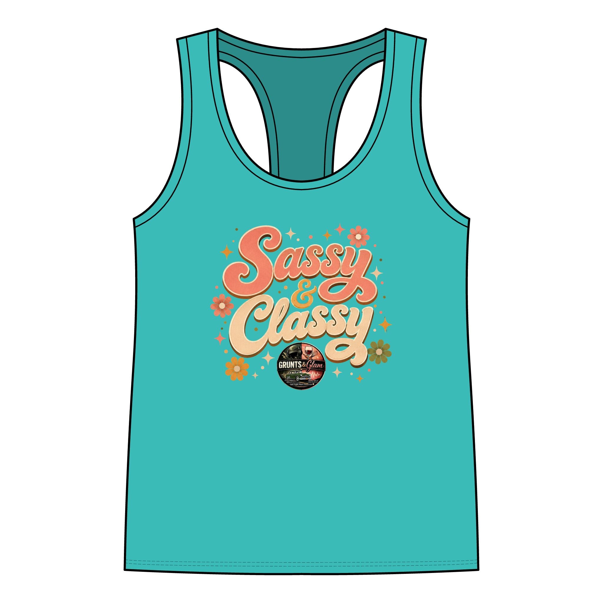 Sassy & Classy Floral Racerback Tank — Women's Retro Vibe Summer Top