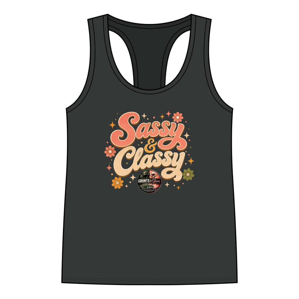 Sassy & Classy Floral Racerback Tank — Women's Retro Vibe Summer Top