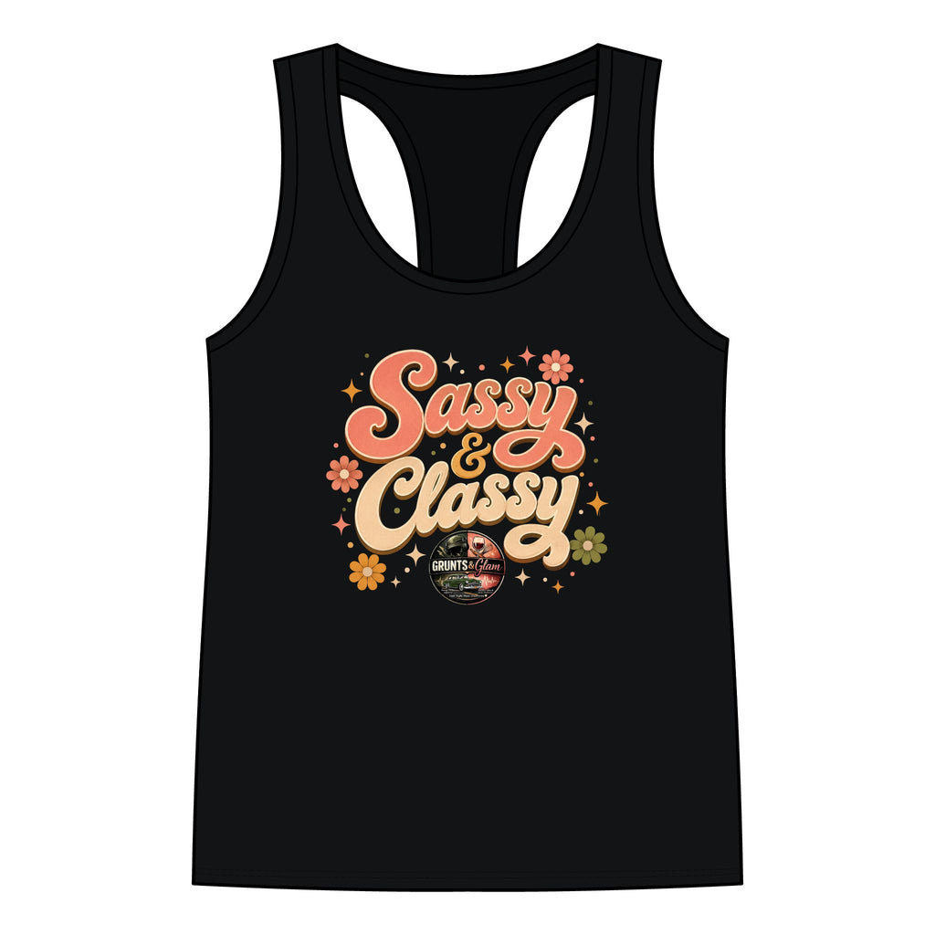 Sassy & Classy Floral Racerback Tank — Women's Retro Vibe Summer Top