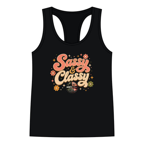 Sassy & Classy Floral Racerback Tank — Women's Retro Vibe Summer Top